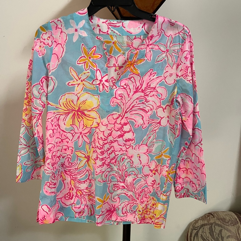 Lilly Pulitzer Amelia Tunic Breakwater Blue Lolita